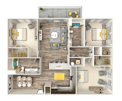 a rendering of a floor plan of a house